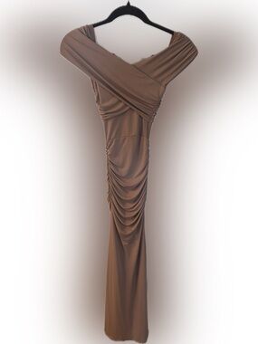 Windsor Taupe Ruched Gown